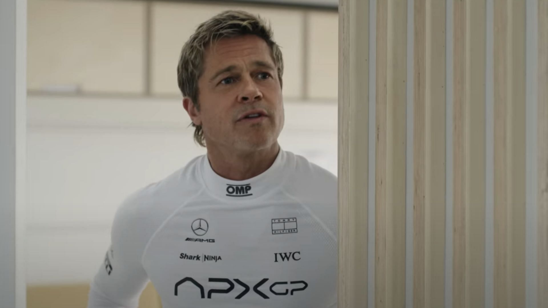 Pitt plays Sonny Hayes, the F1 racer who returns after three decades (Image via YouTube/Warner Bros.)